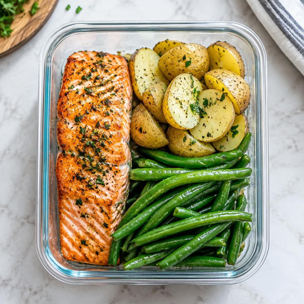 Laxlåda med potatis & gröna bönor