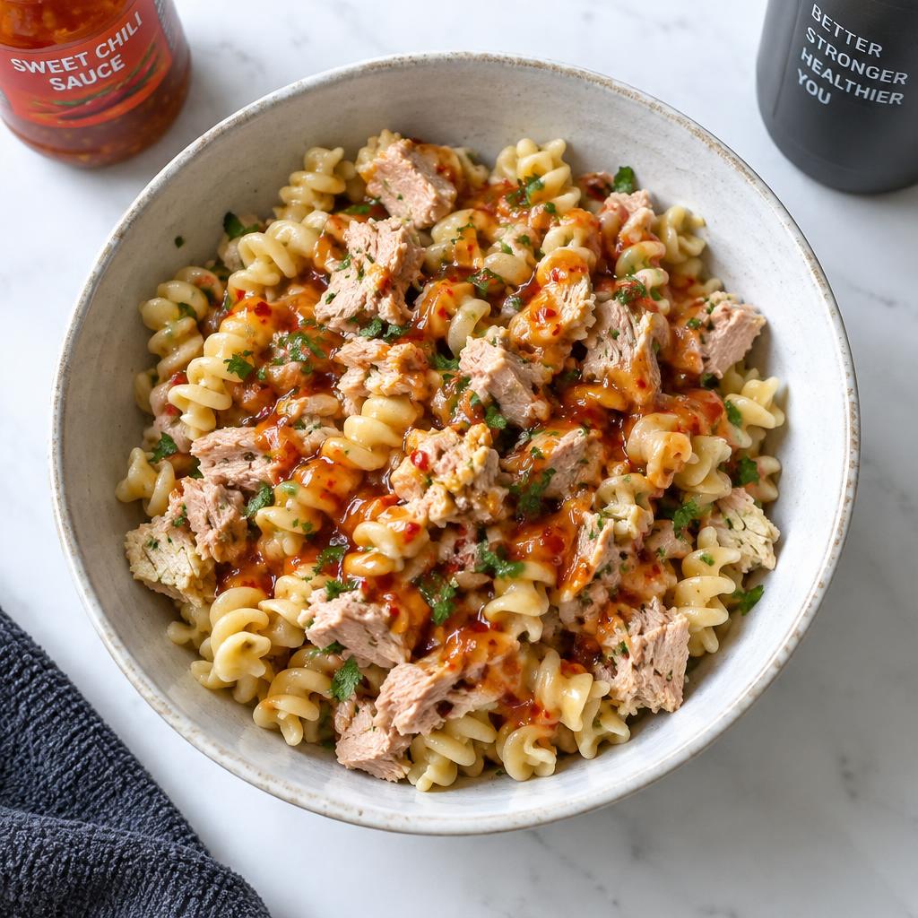 Tonfiskpasta med sweet chili